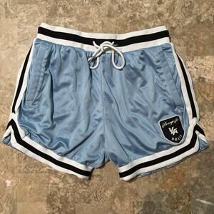 YoungLA Shorts Mens Small Blue Varsity Mesh Drawstring 4” Gym Lifting